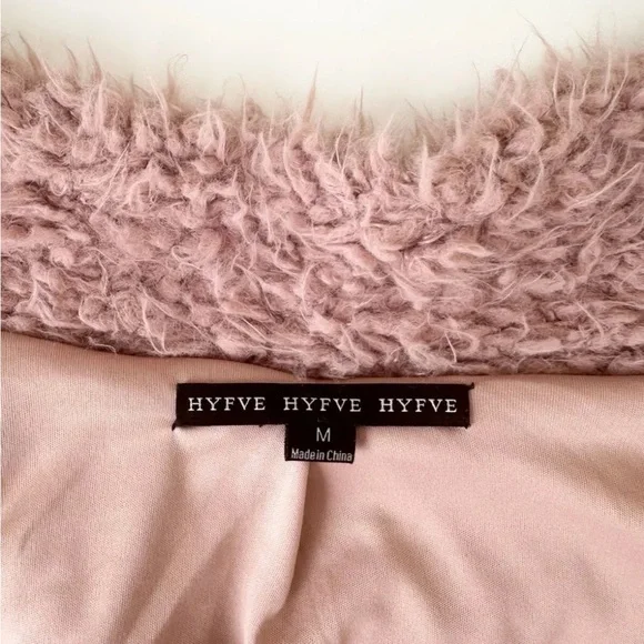 Hyfve Hyfve Hyfve M Teddy Sherpa Pink Faux Fur Coat Lined Good Condition Open - Picture 11 of 13